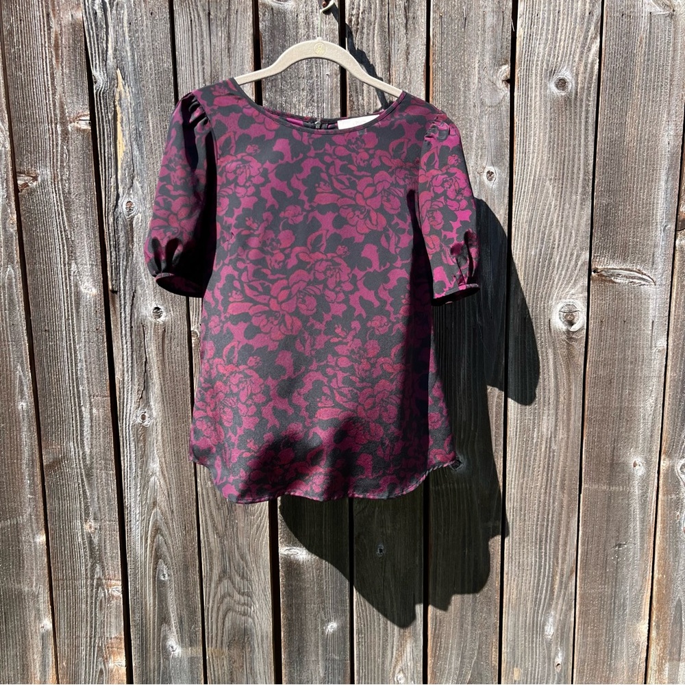 Loft maroon top blouse size small